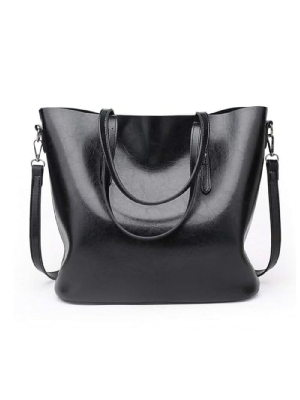 Large Vegan Leather Tote Bag with Adjustable Strap, Multiple Pockets for Work